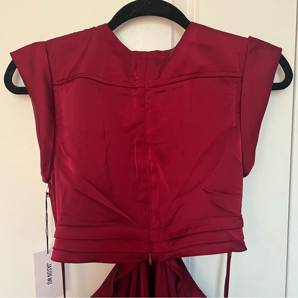 NWT Jason Wu Maroon Holiday Dress with Cut Outs - Picture 6 of 7